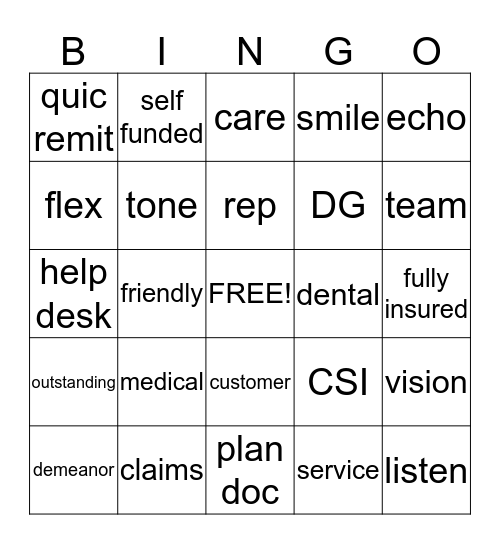 Customer Service Week!!!! Bingo Card