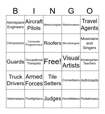 Career Bingo Card