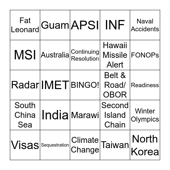 Testimony BINGO! Bingo Card