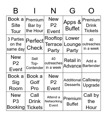 SALES BINGO Card