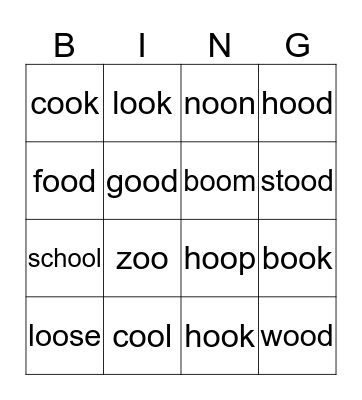 P3T2 Phonics Ch 3 Bingo Card