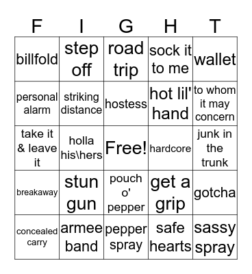 Dansel in Defense Bingo Card