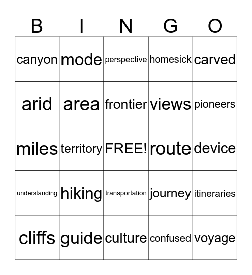 Sidewalks Bingo Cards Bingo Card