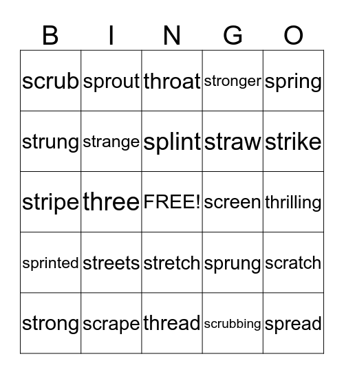 Triple Blends Bingo Card