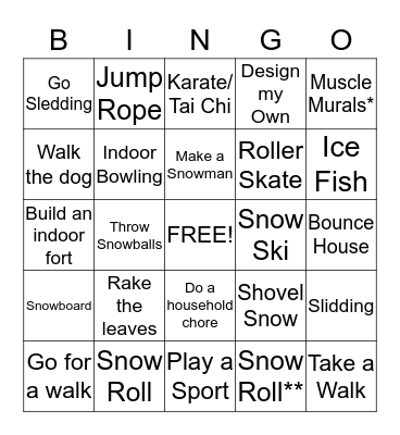 Fall/Winter Jr. Bingo Card