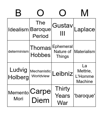 The Baroque Bingo Card