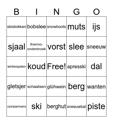 Wintersport Bingo Card