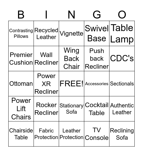La-Z-Bingo Card