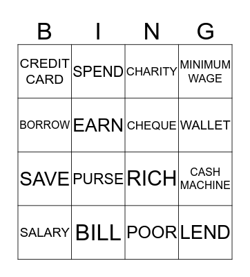 MONEY MAD Bingo Card