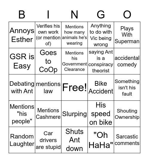 Orch Bingo  Bingo Card