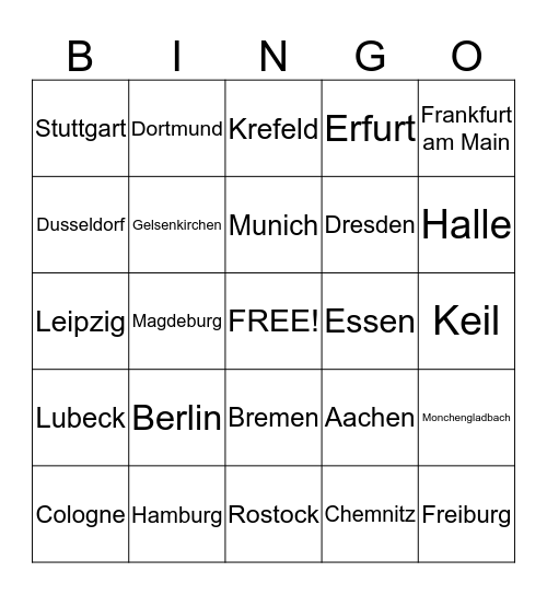 OktoberINGO BINGO Card