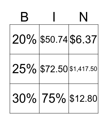 Review for Test Bingo Card