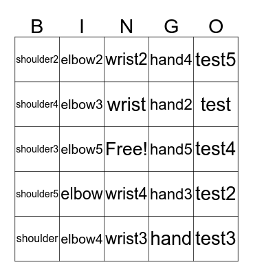 MSK4 Bingo Card
