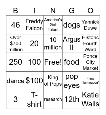 VisionWalk Bingo Card