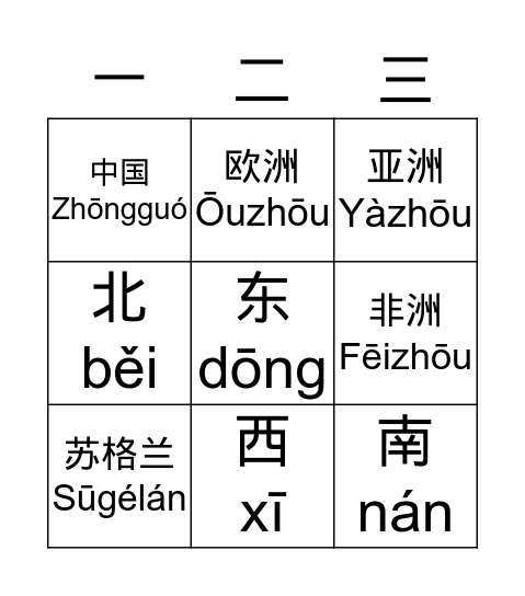 郑Zhèng 和Hé 下xià 西Xī 洋yáng Bingo Card