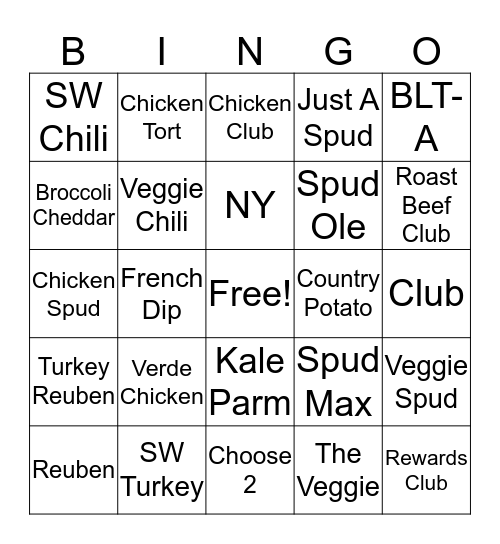 Ice Cream Social  Bingo Card