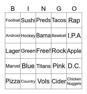 Get to know each other Bingo Card