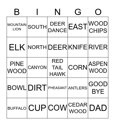 KCS TEWA Bingo Card
