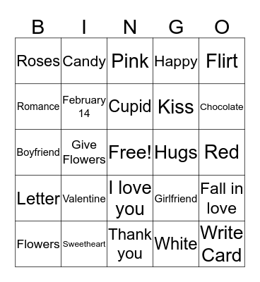 Sign Language Valentine Bingo Card