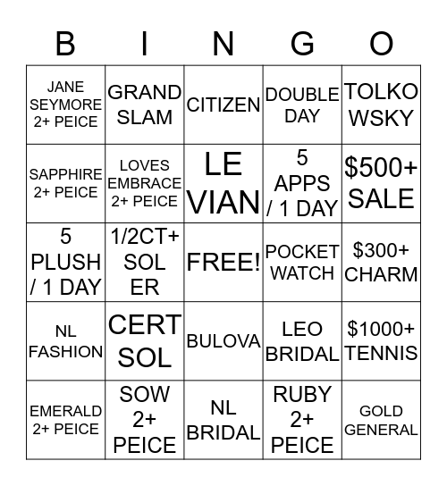 OCTOBER 2013 Bingo Card