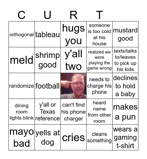 Curtis Bingo Card