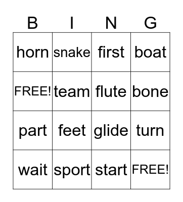 Reading Clues Bingo Card
