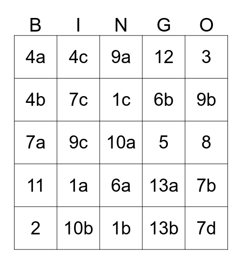 Acts Chpt 18 Bingo Card