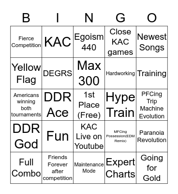 KAC + Extra Exclusive BINGO Card
