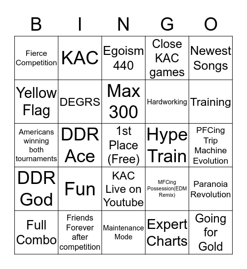 KAC + Extra Exclusive BINGO Card