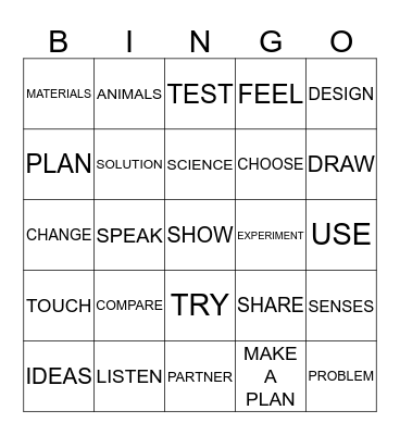 SCIENCE BINGO Card