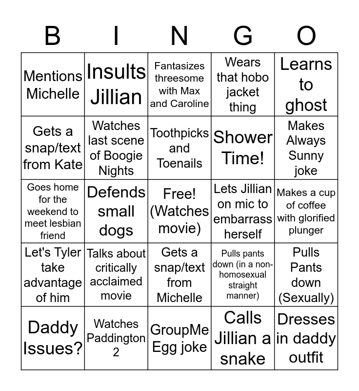 Bennett Hayes Bingo Card