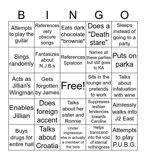 Audrey Bucknor Bingo Card