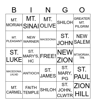 SOUTH FLORIDA UNION #1 Bingo Card