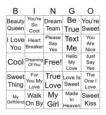 Valentine's Day Bingo Card