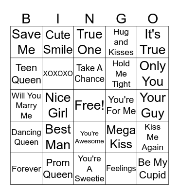 Valentine's Day Bingo Card