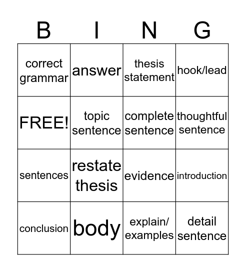 Bingo-Pee Bingo Card