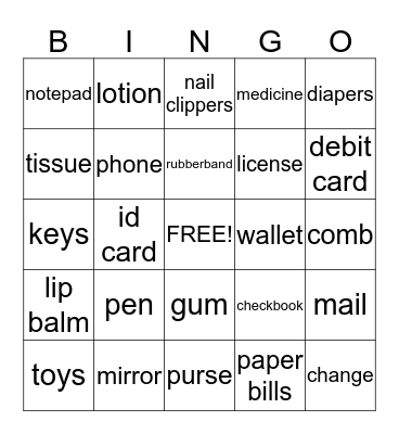 Jr.'s B'day Bingo Card