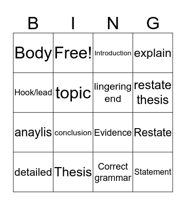 Bingo Card