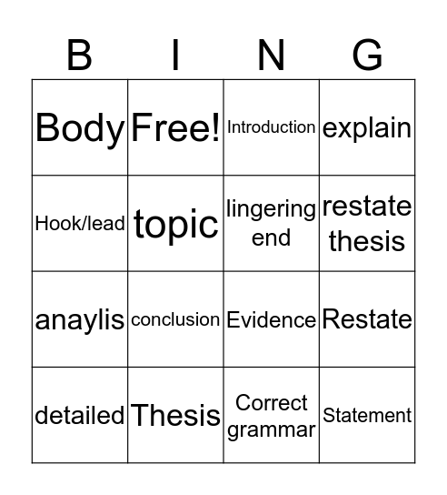 Bingo Card
