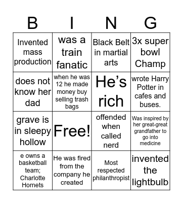 Entrepreneur BINO Bingo Card