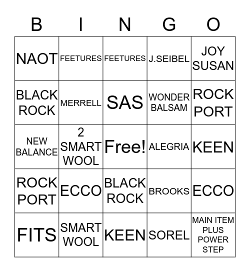 Stout's Bingo Card