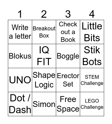 Library Lingo Bingo Card