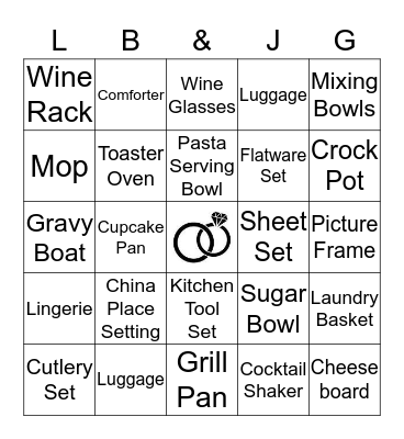 Lauren's Bridal Shower Bingo Card