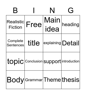 Ethan Hartman  Bingo Card