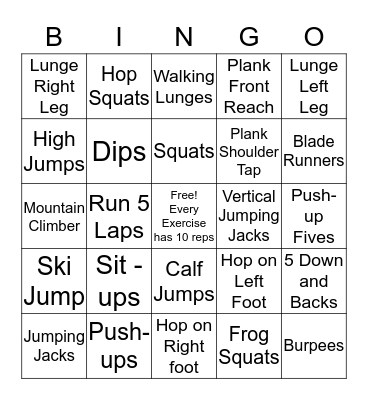 COR bingo Card