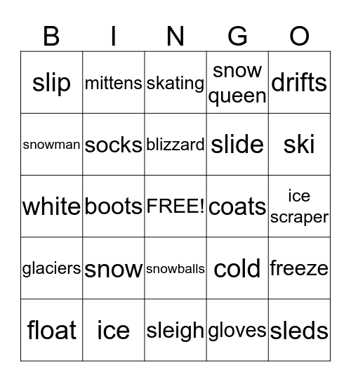 THE SNOW BALL Bingo Card