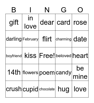 Valentine's Day Bingo Card