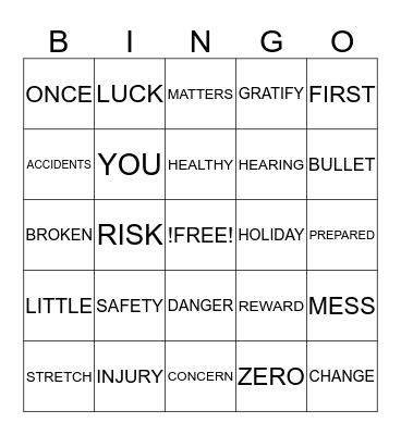 OAKLAND SAFETY BINGO Card