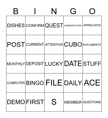 ♥ Dianne's Huddle ♥ Bingo Card