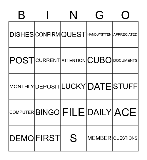 ♥ Dianne's Huddle ♥ Bingo Card